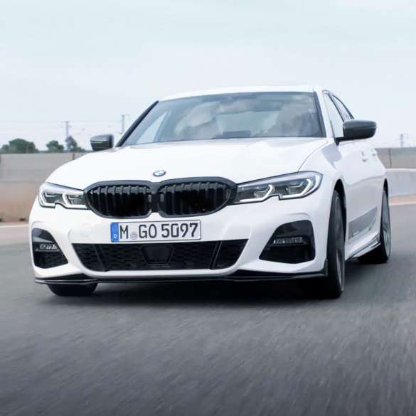 BMW 3er Limousine, M Performance Parts G20. Die Front der neuen BMW 3er Limousine mit M Performance Parts G20.