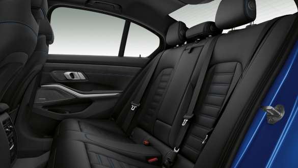 BMW 3er Limousine, Sitzheizung Seitliche Nahaufnahme der hinteren Sitzreihe mit Sitzheizung vorn und hinten.