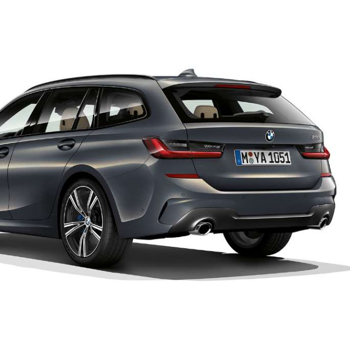 Modell M Sport Dreiviertel-Heckaufnahme BMW 3er Touring, Modell M Sport Dreiviertel-Heckaufnahme