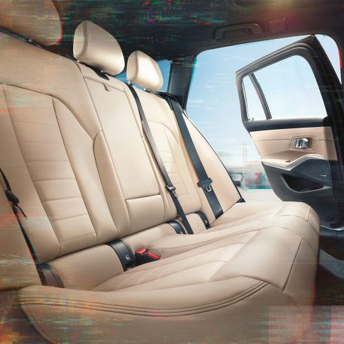 BMW 3er Touring, Detailaufnahme der Rückbank G21 BMW 3er Touring, Detailaufnahme der Rückbank mit Polsterung G21