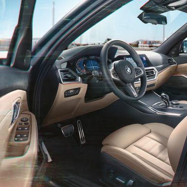 BMW 3er Touring, Detailaufnahme des Cockpits G21 BMW 3er Touring, Detailaufnahme des Cockpits vor urbaner Kulisse G21