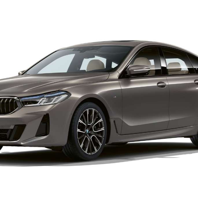 BMW 6er Gran Turismo M Sportpaket G32 2020 BMW 6er Gran Turismo G32 640i xDrive 2020 M Sportpaket Berninagrau Bernsteineffekt Dreiviertel-Frontansicht