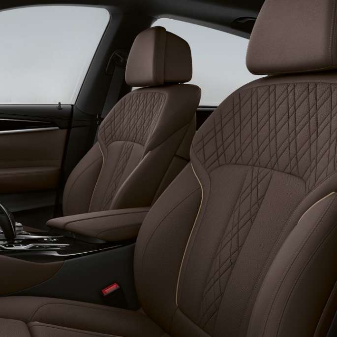 Polsterung BMW 6er Gran Turismo Luxury Line G32 2020 Polsterung in Exklusiv Leder ‘Nappa’ Mokka BMW 6er Gran Turismo G32 640d xDrive 2020 Luxury Line Innenraum