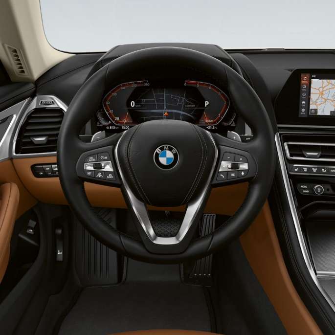 Interieurleisten Aluminium 'Mesheffect' dunkel G15. BMW 8er Coupé, Cockpit, Interieurleisten Aluminium 'Mesheffect' dunkel G15.