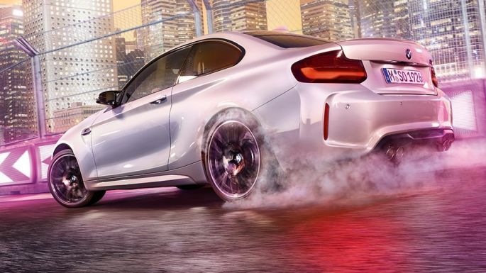 Fahrzeugdesign BMW M2 Competition F87 Fahrzeugdesign BMW M2 Competition F87 2018 Hockenheim Silber metallic Dreiviertel-Heckansicht