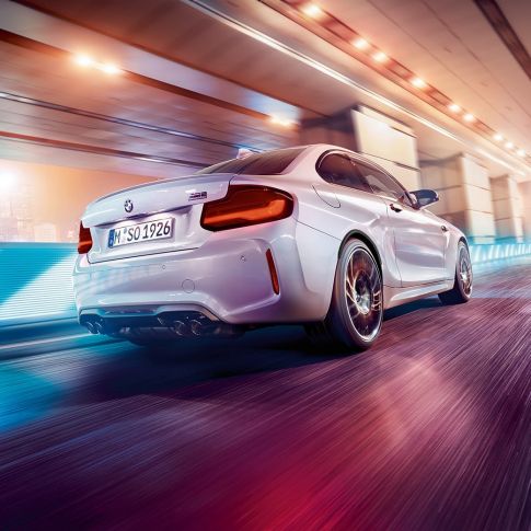 Heckdesign BMW M2 Competition F87 Heckdesign BMW M2 Competition F87 2018 Hockenheim Silber metallic Dreiviertel-Heckansicht