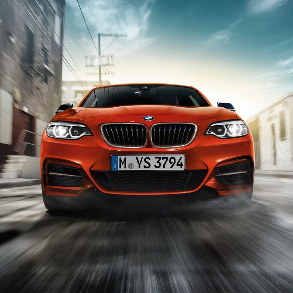Frontdesign BMW M240i Coupé Frontdesign BMW M240i Coupé F22 2017 Sunset Orange metallic Frontansicht