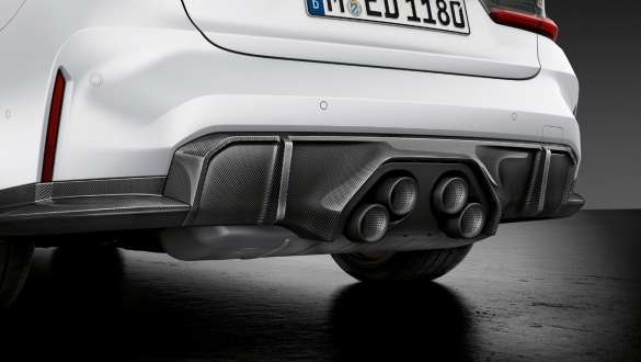 M Performance Heckdiffusor Carbon BMW M3 Limousine G80 2020 BMW M3 Limousine G80 2020 M Performance Heckdiffusor Carbon Nahaufnahme