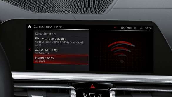 WLAN Hotspot BMW 3er Limousine M Automobile G80 G20 BMW 3er Limousine M Automobile G80 G20 WLAN Hotspot Control Display Innenraum