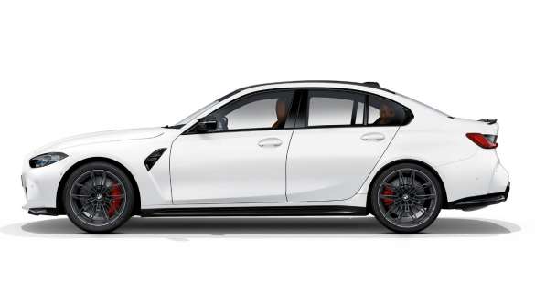Seitendesign BMW M3 Competition Limousine Frozen Brilliant White metallic G80 2020 BMW M3 Competition Limousine G80 2020 Frozen Brilliant White metallic Seitendesign Seitenansicht