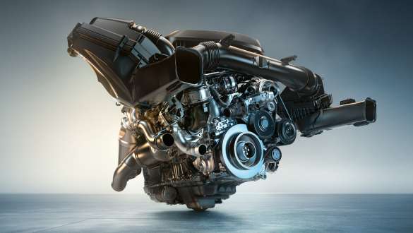 M TwinPower Turbo Reihen-6-Zylinder-Benzinmotor BMW M3 Limousine G80 2020 M3 Limousine G80 2020 BMW M TwinPower Turbo Reihen-6-Zylinder-Benzinmotor Nahaufnahme