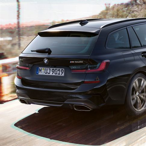 Heckdesign Endrohrblenden G21 BMW M340i xDrive Touring, Heckdesign Endrohrblenden G21