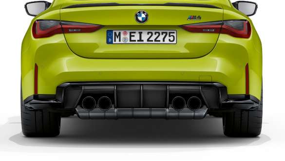 M Sportabgasanlage BMW M4 Competition Coupé G82 2020 BMW M4 Competition Coupé G82 2020 M Sportabgasanlage Heckansicht