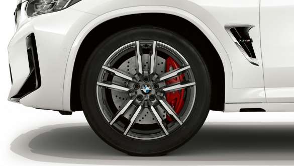 20" M Leichtmetallräder Doppelspeiche 764 M BMW X3 M F97 LCI Facelift 2021 BMW X3 M F97 LCI Facelift 2021 Alpinweiß 20" M Leichtmetallräder Doppelspeiche 764 M Nahaufnahme