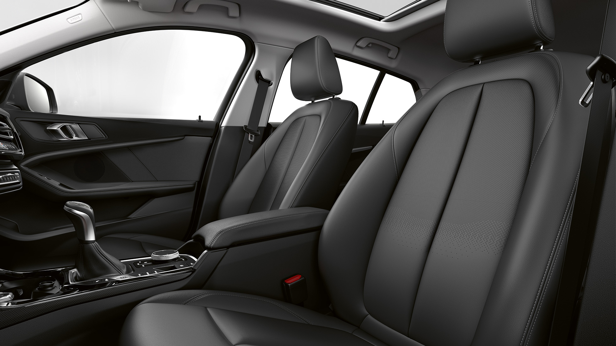 Sitzen in Leder 'Dakota' Schwarz. BMW 1er Modell Advantage, Interieur mit Sitzen in Leder 'Dakota' Schwarz.