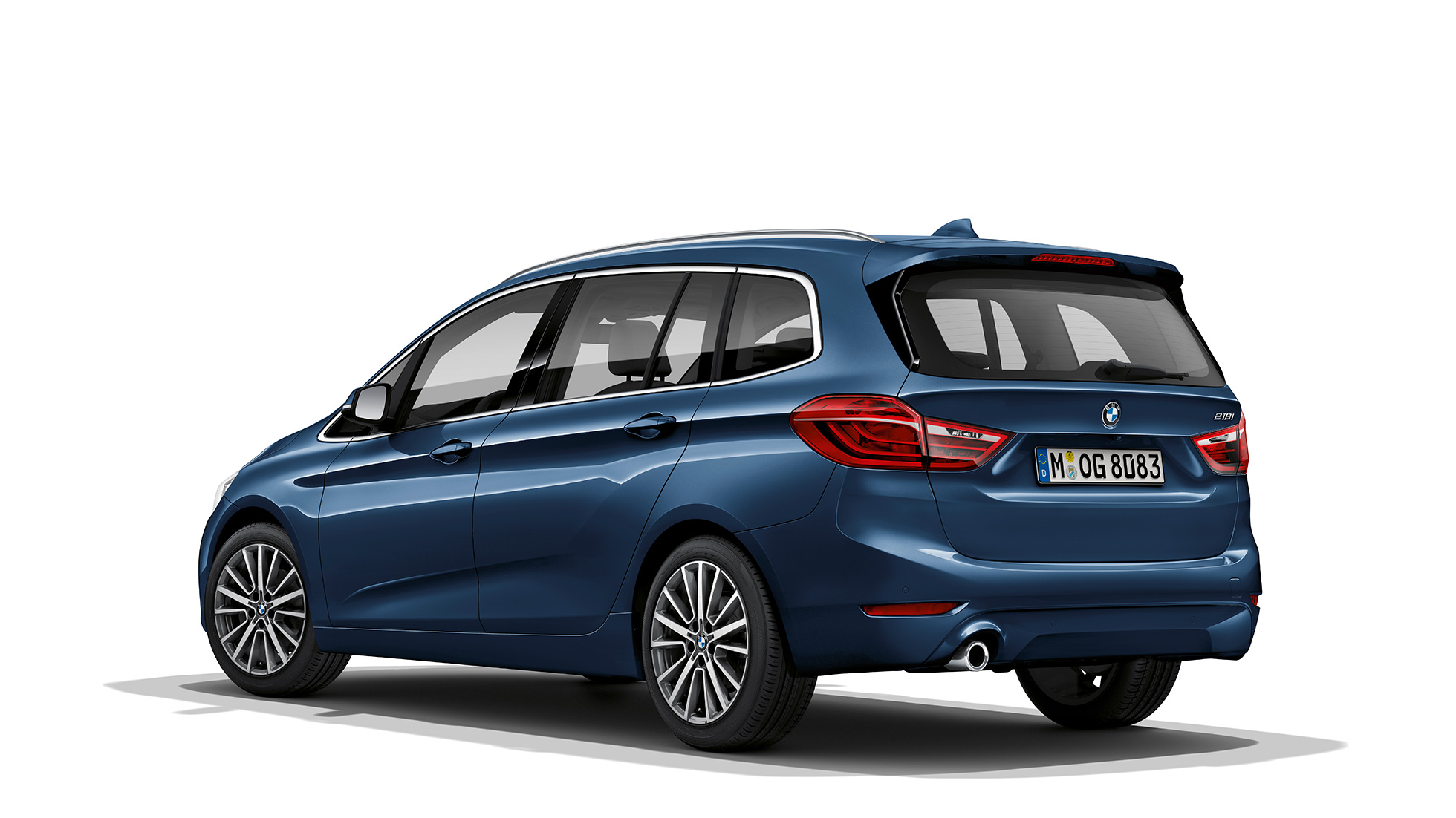 BMW Série 2 Gran Tourer, Modèle Advantage, F46 restylage 2018 Phytonicblau, vue de trois quarts arrière 