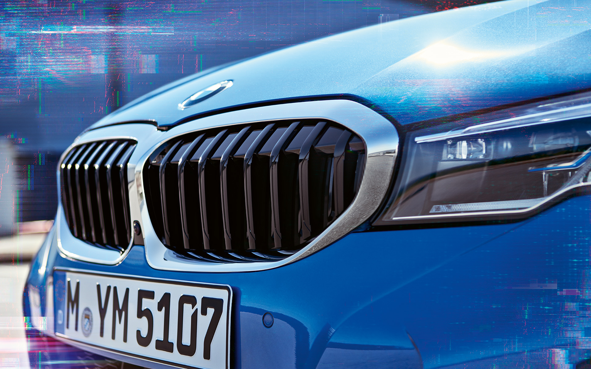BMW Série 3 Berline (G20), doubles naseaux. Gros plan de profil des doubles naseaux de la BMW Série 3 Berline (G20).