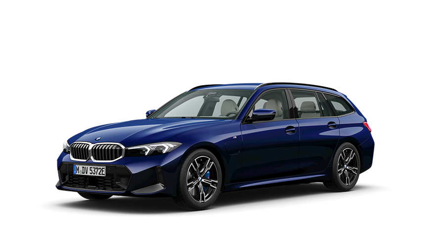 BMW Série 3 Touring hybride rechargeable G21, vue de trois quarts de profil BMW Série 3 Touring hybride rechargeable G21, vue de trois quarts de profil