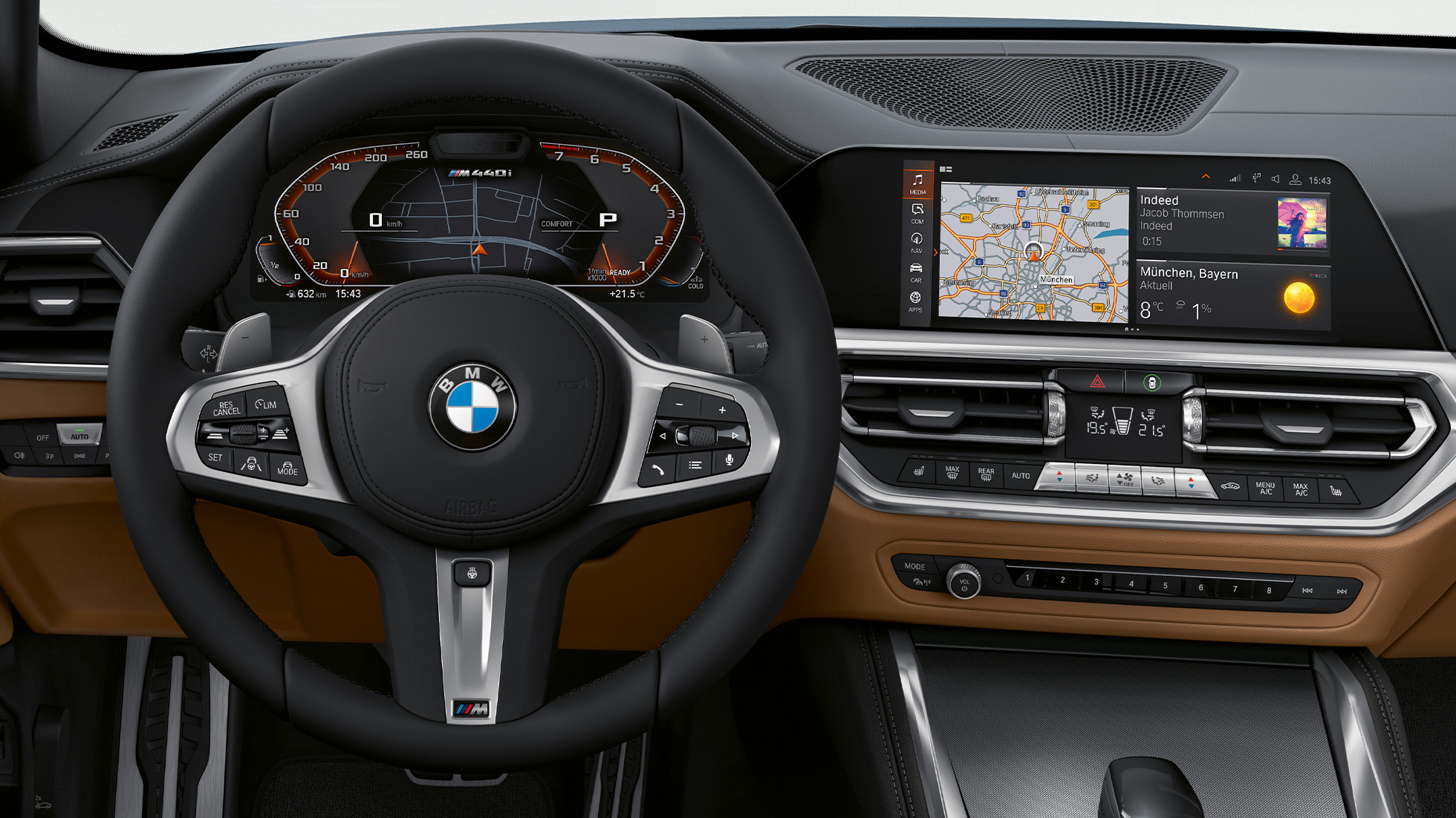 Lenkrad und Sprachassistent BMW 4er Coupé G22 BMW 4er Coupé G22 2020 Innenraum Lenkrad und Sprachassistent