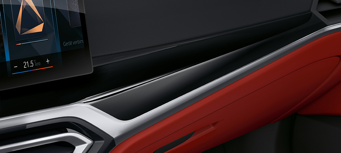Interieurleisten Pianolack schwarz BMW 4er Gran Coupé G26 2021 Innenraum BMW Individual Interieurleisten Pianolack schwarz BMW 4er Gran Coupé G26 2021 Innenraum