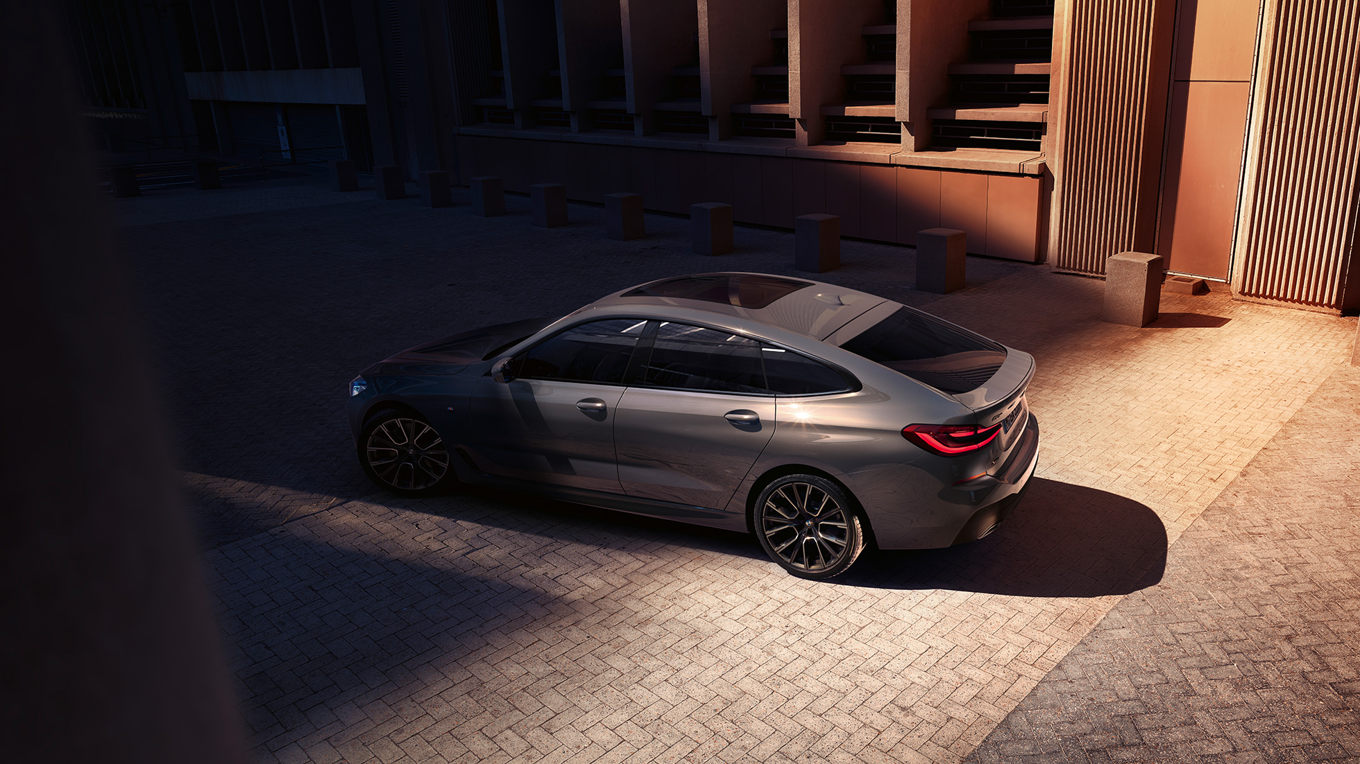 Exterieur BMW 6er Gran Turismo G32 2020 BMW 6er Gran Turismo 640i xDrive G32 2020 Berninagrau Vogelperspektive