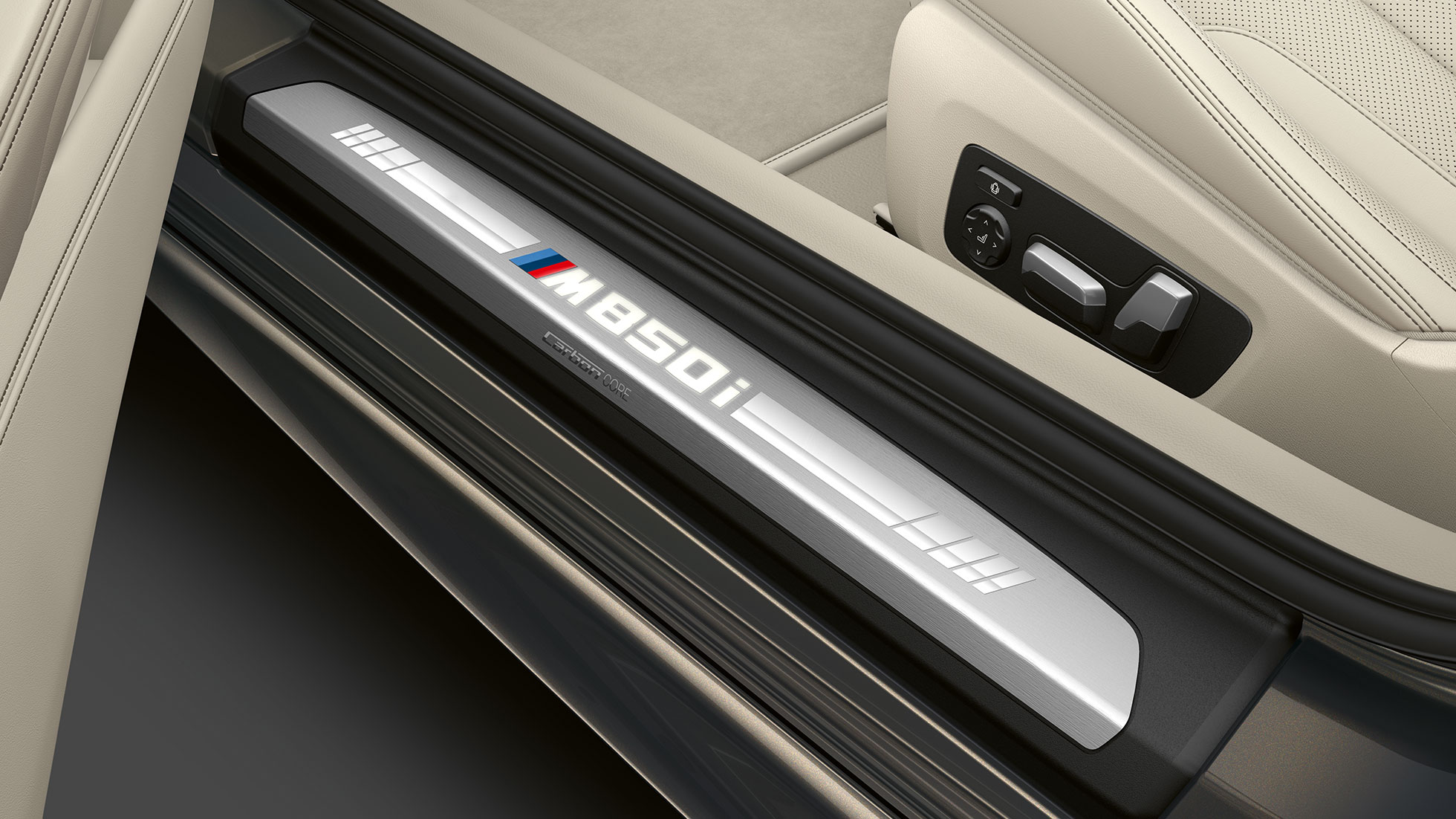 BMW M850i xDrive, Dravitgrau metallic, Einstiegsleiste G14.