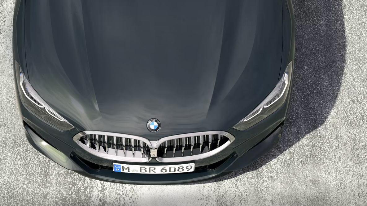 BMW M850i xDrive, Front aus der Vogelperspektive, BMW TwinPower Turbo 8-Zylinder-Benzinmotor. BMW M850i xDrive, Front aus der Vogelperspektive, BMW TwinPower Turbo 8-Zylinder-Benzinmotor.