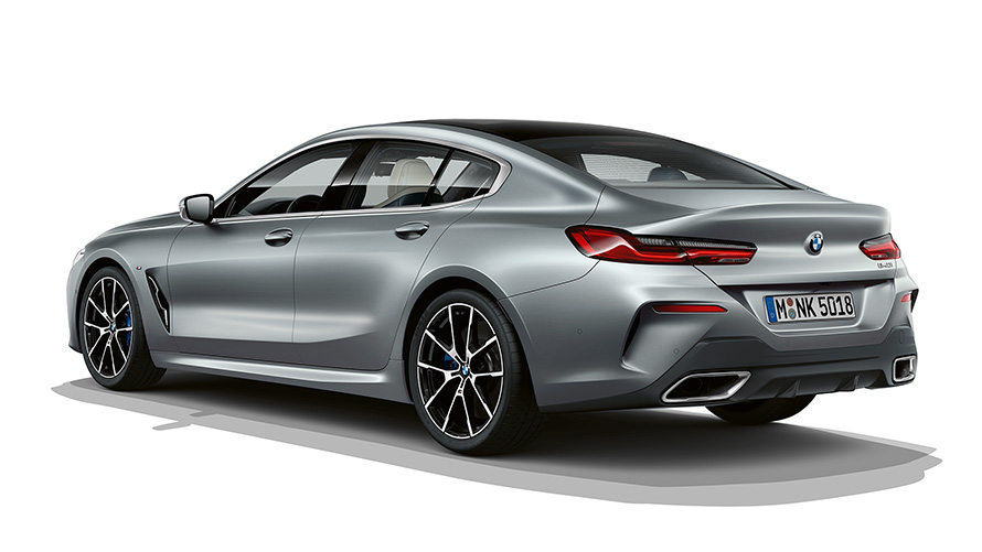 BMW Série 8 Gran Coupé, Frozen Temptation vue de trois quarts arrière G16