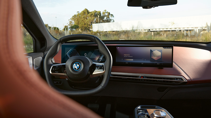 BMW iX i20 elektrischer SUV BMW iDrive BMW iX i20 2021 elektrischer SUV BMW iDrive Controller Interieur Suite Cockpit
