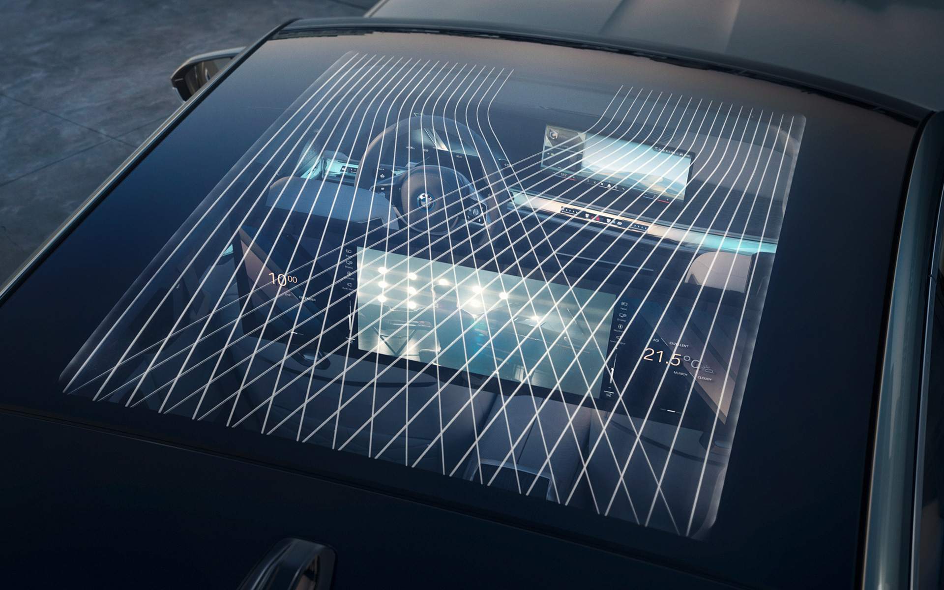 Toit ouvrant panoramique en verre Sky Lounge BMW i7 Berline G70 Intérieur Toit ouvrant panoramique en verre Sky Lounge éclairé BMW i7 Berline G70 intérieur