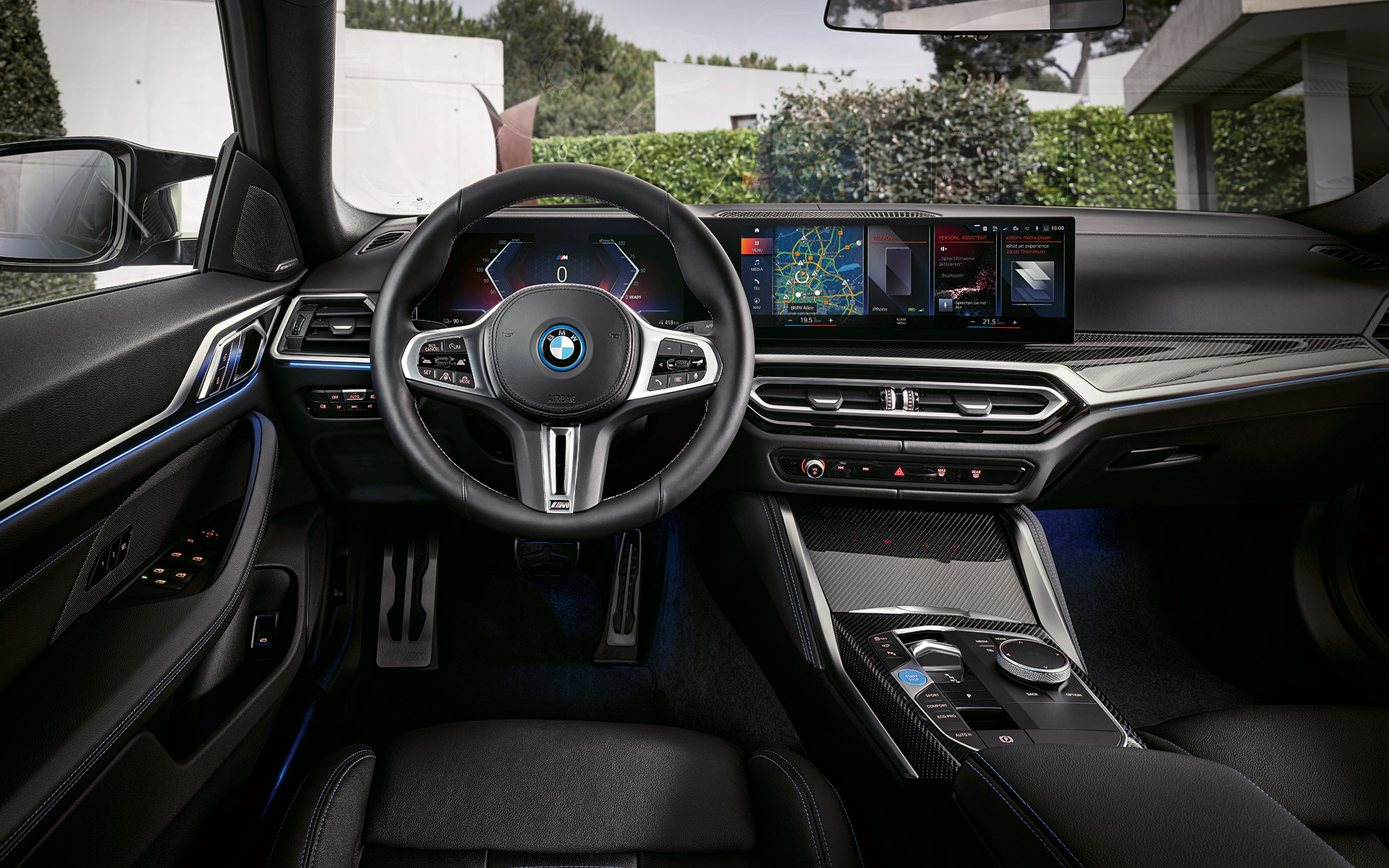 BMW i4 M50 G26 2021 Innenraum, Cockpit, Instrumententafel und Mittelkonsole