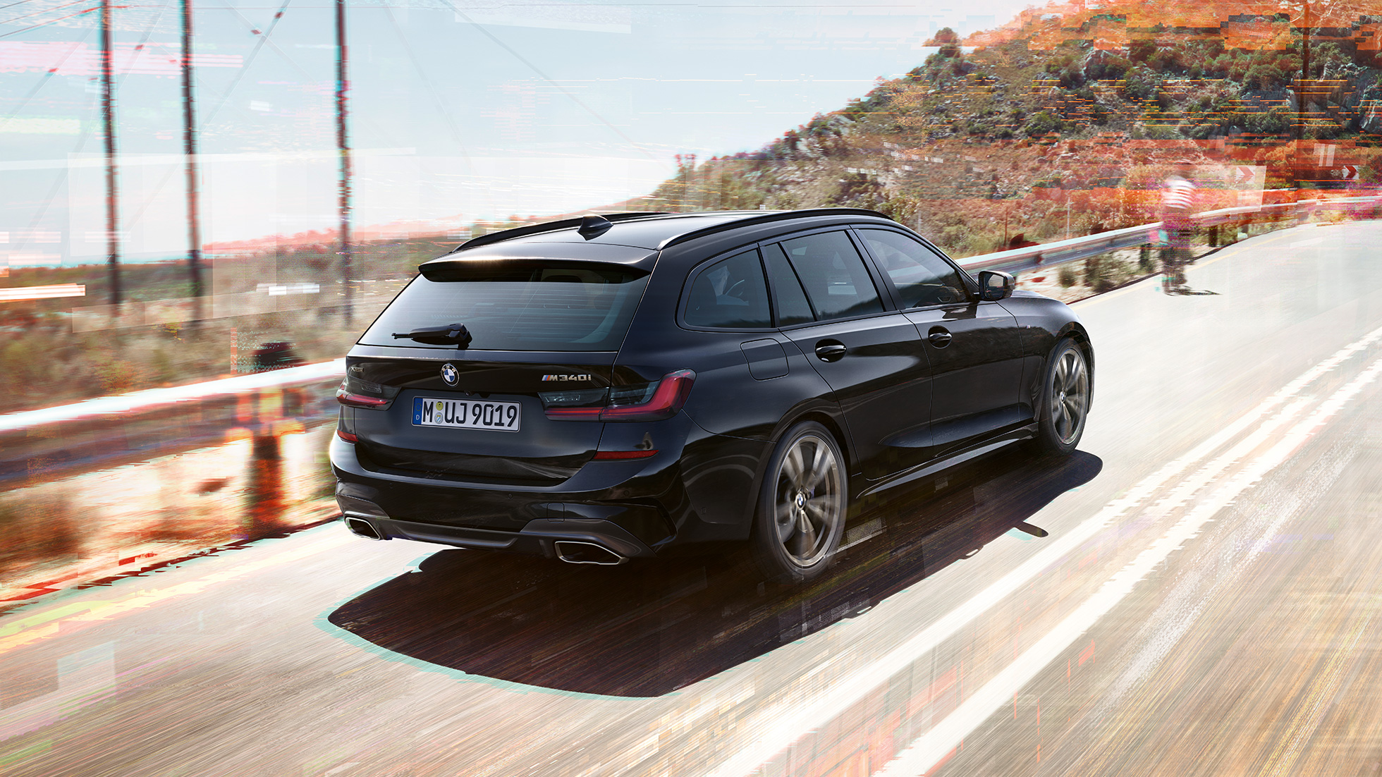 Heckdesign Endrohrblenden G21 BMW M340i xDrive Touring, Heckdesign Endrohrblenden G21