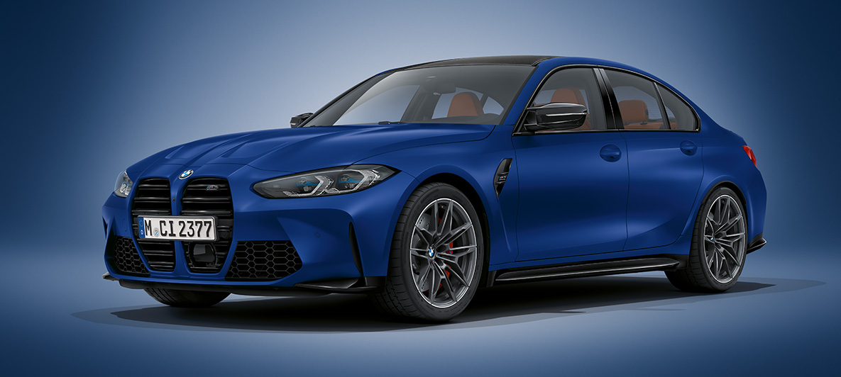 BMW Individual Frozen Portimao Blau metallic BMW M4 Coupé G82 2020 BMW M4 Coupé BMW Individual Frozen Portimao Blau metallic G82 2020 Dreiviertel-Frontansicht stehend