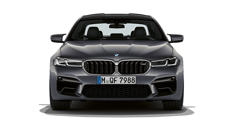 BMW M5 F90 LCI Facelift 2020 Brands Hatch Grau metallic Frontansicht