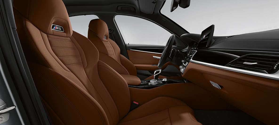 BMW Individual BMW M5 Berline F90 2020 équipement tout cuir BMW Individual Merino Tartufo/Schwarz BMW Individual BMW M5 Berline F90 LCI restylage 2020 équipement tout cuir BMW Individual Merino Tartufo/Schwarz Intérieur
