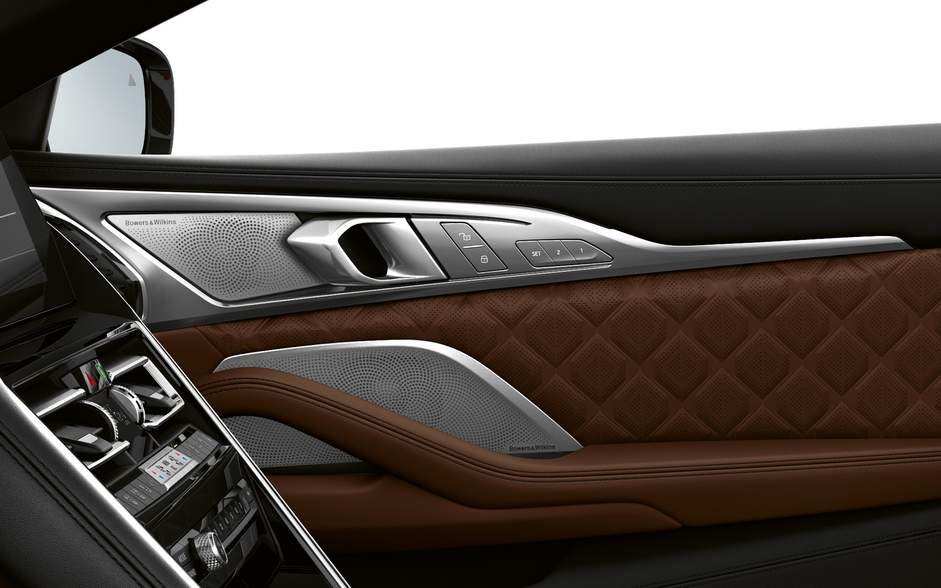 BMW M8 Cabrio F91 LCI Facelift 2022 Bowers & Wilkins Diamond Surround Sound System Nahaufnahme