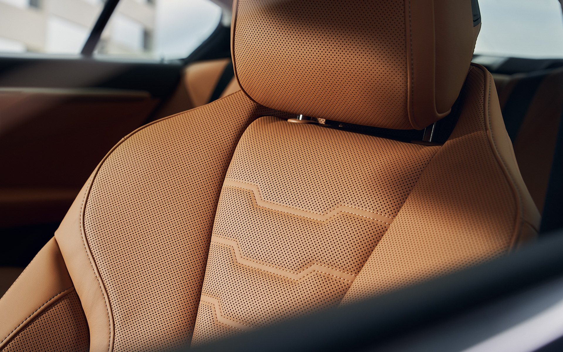 BMW Individual revêtement intérieur tout cuir Merino Cognac BMW M850i xDrive Gran Coupé G16 LCI restylage 2022 BMW M850i xDrive Gran Coupé G16 LCI restylage 2022 BMW Individual revêtement intérieur tout cuir Merino Cognac vue en gros plan