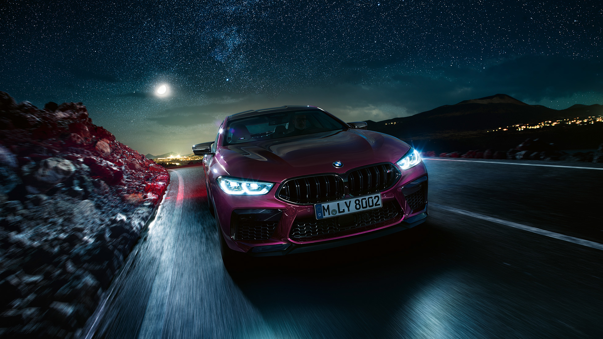 BMW M8 Competition Gran Coupé Frontansicht fahrend F93 BMW M8 Competition Gran Coupé F93 2020 BMW Individual Ametrin metallic Frontansicht fahrend
