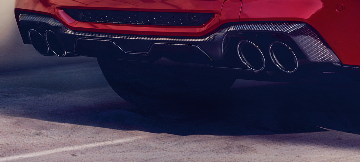BMW X4 M Competition, Heckdiffusor aus Carbon. F98 BMW X4 M Competition in Toronto Rot metallic, Exterieur, M Carbon Exterieurpaket, Heckdiffusor aus Carbon. F98