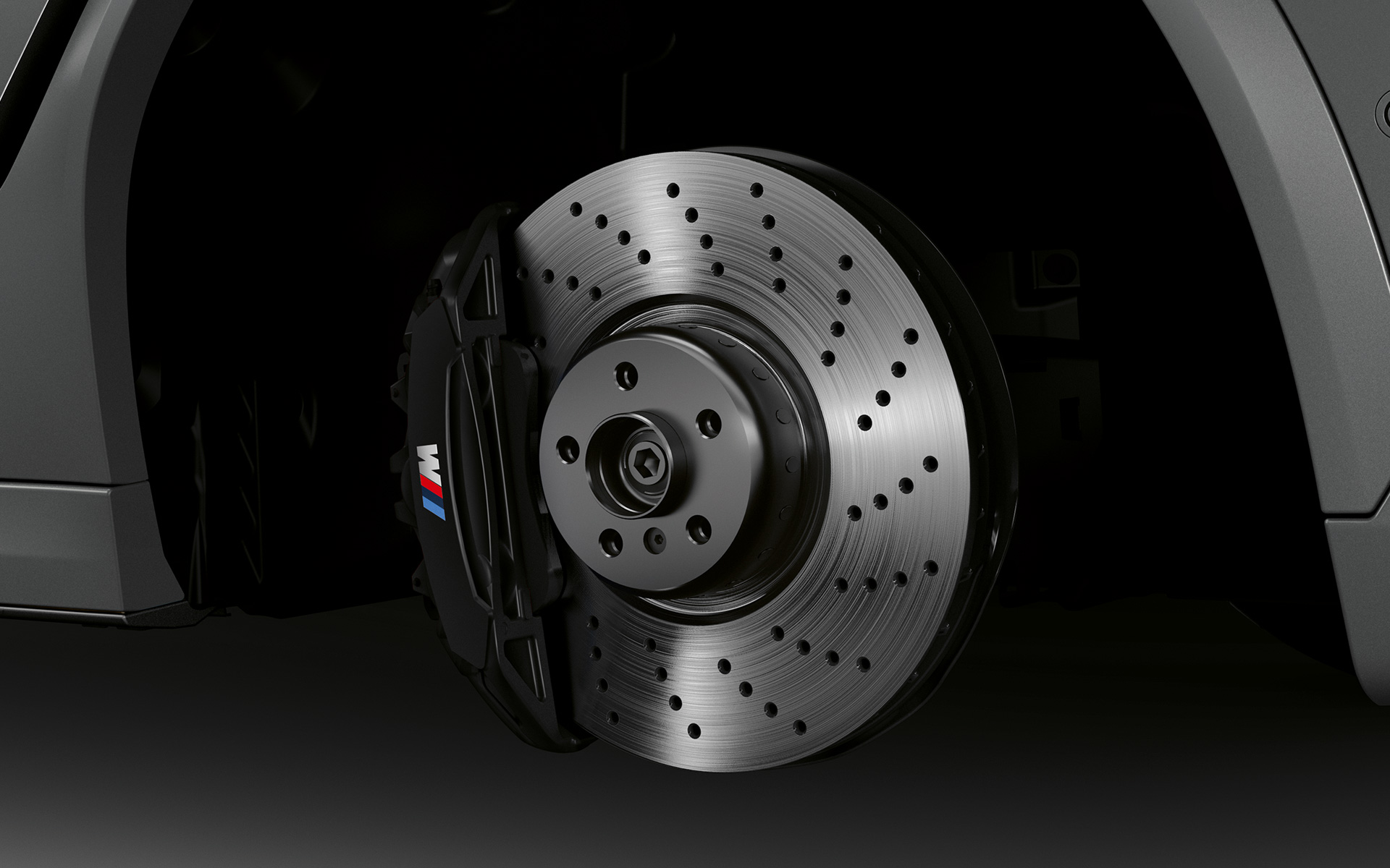 BMW X6 M Competition F96 2023, freins composites M, Rot hochglänzend