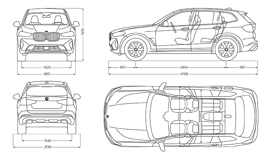 BMW X3 G01 croquis caractéristiques techniques 2021 BMW X3 G01 croquis caractéristiques techniques 2021