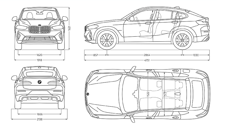BMW X4 G02 croquis caractéristiques techniques 2021 BMW X4 G02 croquis caractéristiques techniques 2021