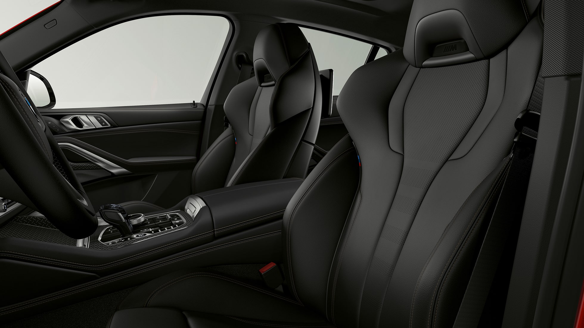 BMW X6 SUV mit BMW xLine, Polsterung. G06 BMW X6 SUV Interieur mit BMW xLine mit Fokus auf Polsterung G06