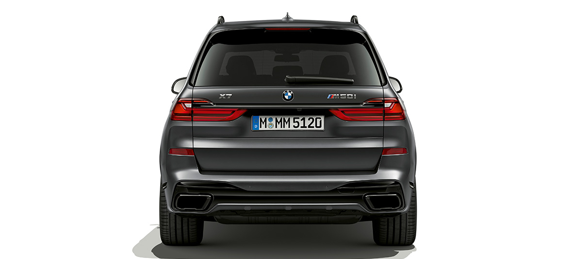 BMW Dark Shadow Edition Heckansicht G07 BMW X7 G07 Dark Shadow Edition Heckansicht