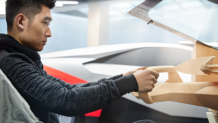 BMW Vision M NEXT, Intérieur BMW Vision M NEXT, Processus de développement, intérieur, design, vue arrière, Boost Pod
