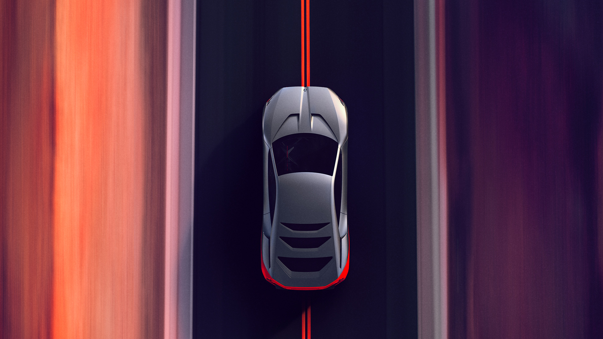 BMW Vision M NEXT, vue d’en haut, en marche BMW Vision M NEXT, vue d’en haut, en marche