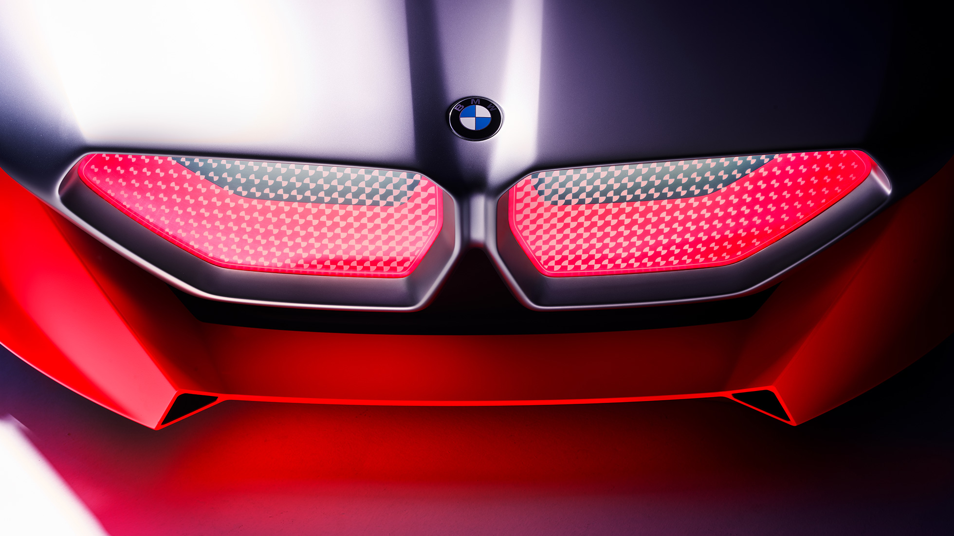 BMW Vision M NEXT, extérieur, doubles naseaux BMW BMW Vision M NEXT, vue en gros plan de l’extérieur, doubles naseaux BMW