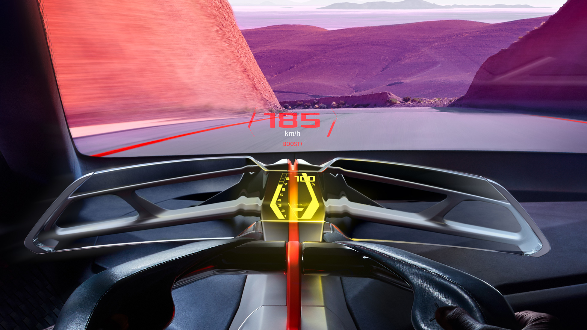 BMW Vision M NEXT, intérieur BMW Vision M NEXT, intérieur, Boost Pod, Full AR Head-Up Display