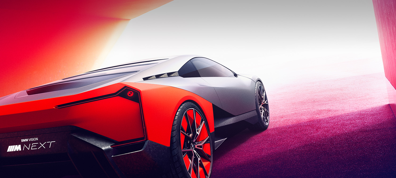 BMW Vision M NEXT, vue de trois quarts arrière, à l’arrêt BMW Vision M NEXT, vue de trois quarts arrière, à l’arrêt