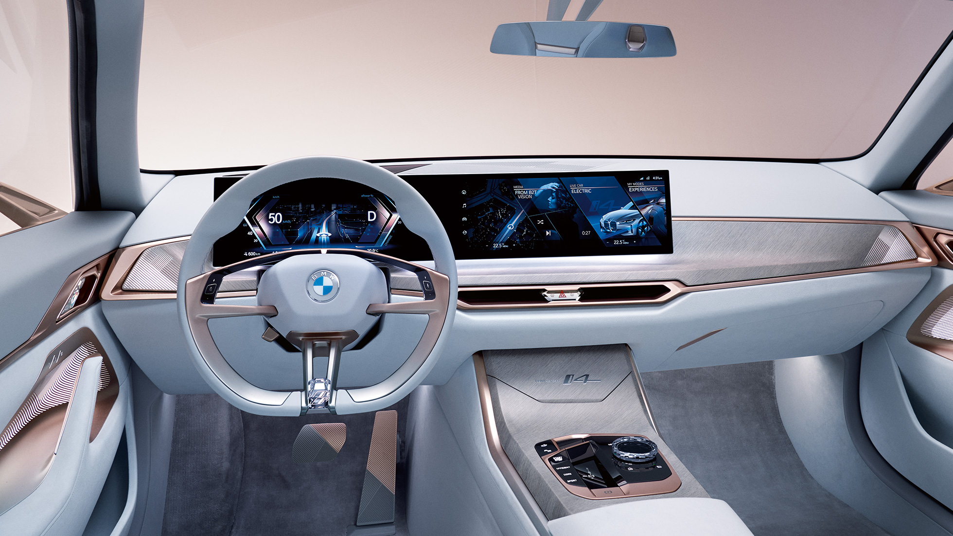 Interieur 1 BMW Concept i4 2020 G26 Interieur 1 BMW Concept i4 2020 G26 Elektroauto vollelektrisches BMW Gran Coupé